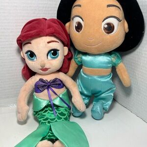 Disney Princesses Ariel and Jasmine 12” Plush Soft Toy Dolls 2020